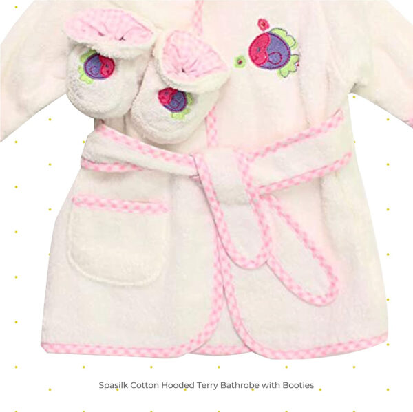 Spasilk 100% Cotton Hooded Terry Bathrobe with Booties Baby One Size Gifts — Shower