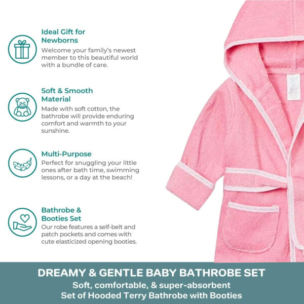 Spasilk 100% Cotton Hooded Terry Bathrobe with Booties Baby One Size Gifts — Shower
