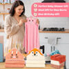 688af4bd38123e99cd81a634fce4be2571a26dec130960be8b712.jpg 31x31 Inch Baby Hooded Towels, 12Pcs Bath Towels for Girls, Washcloth Set with Cute Design, Shower Towel Gift for Newborns, Infants and Toddlers