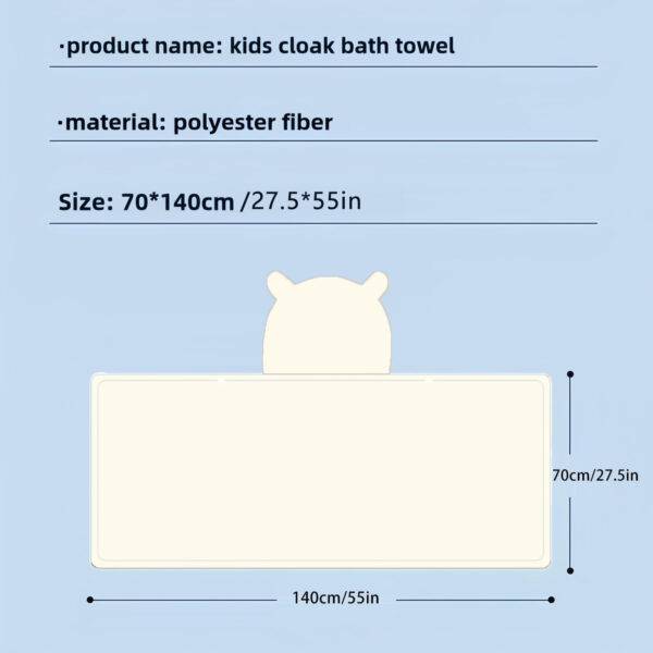Toddler Hooded Bath Towel, 27.5"X55" Girl Boy Robe with Hood 1-6,Soft Absorbent Baby Bath Towels, Highly Absorbent Bathrobe Blanket Kids Shower Gifts,Toallas de Baño para Bebe