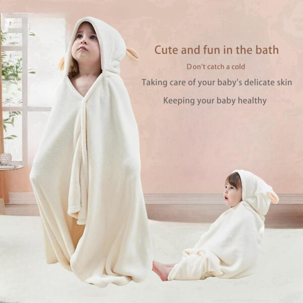 Toddler Hooded Bath Towel, 27.5"X55" Girl Boy Robe with Hood 1-6,Soft Absorbent Baby Bath Towels, Highly Absorbent Bathrobe Blanket Kids Shower Gifts,Toallas de Baño para Bebe