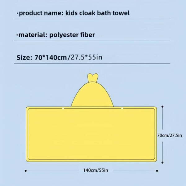 Toddler Hooded Bath Towel, 27.5"X55" Girl Boy Robe with Hood 1-6,Soft Absorbent Baby Bath Towels, Highly Absorbent Bathrobe Blanket Kids Shower Gifts,Toallas de Baño para Bebe