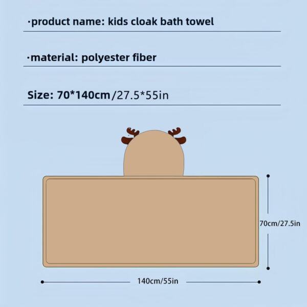 Toddler Hooded Bath Towel, 27.5"X55" Girl Boy Robe with Hood 1-6,Soft Absorbent Baby Bath Towels, Highly Absorbent Bathrobe Blanket Kids Shower Gifts,Toallas de Baño para Bebe