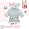 Mr. Pen Baby Animal Face Robe - Unisex, 0-9 Month, Plush, Elephant, Hooded Towel