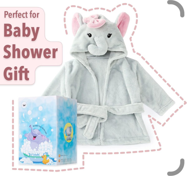 Mr. Pen Baby Animal Face Robe - Unisex, 0-9 Month, Plush, Elephant, Hooded Towel