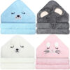 688af5669404a7546d331bf54ca038e6b3a3ccb87b66b8c1648e8.jpg Eccliy 4 Pack Baby Bath Towel Cute Animal Face Coral Fleece Baby Bath Towels Poncho Cape for Boy and Girl (Kitten, Puppy, Bear, Elephant)