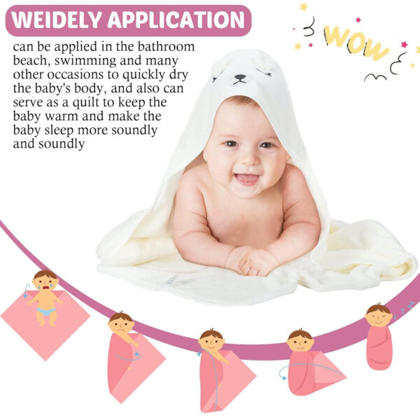 688af571cb04997499feb6b95c3744c54561a9d350de0b95af9c9.jpg Eccliy 4 Pack Baby Bath Towel Cute Animal Face Coral Fleece Baby Bath Towels Poncho Cape for Boy and Girl (Kitten, Puppy, Bear, Elephant)