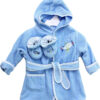 Spasilk Hooded Terry Bathrobe with Booties, Blue Plane, One Size