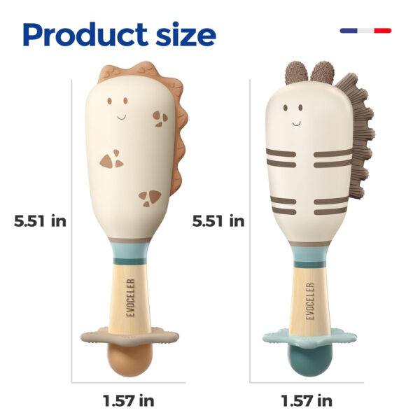 Evoceler Baby Toys, 2 Pac Dinosaur Rattles & Shaker Toys with Teether, Baby Maracas Sensory Toys for 0+M Babies, Soft Silicone BPA Free, Perfect Size for Grasp and Shake, Ideal Baby Boy Girl Toy Gift