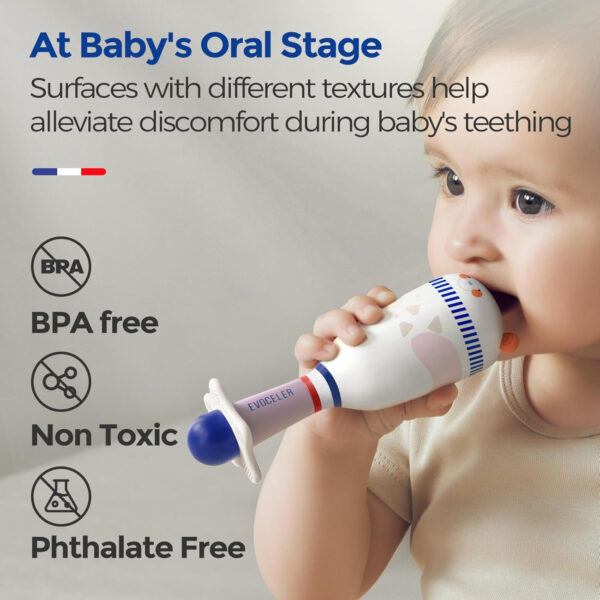 Evoceler Baby Toys, 2 Pac Dinosaur Rattles & Shaker Toys with Teether, Baby Maracas Sensory Toys for 0+M Babies, Soft Silicone BPA Free, Perfect Size for Grasp and Shake, Ideal Baby Boy Girl Toy Gift