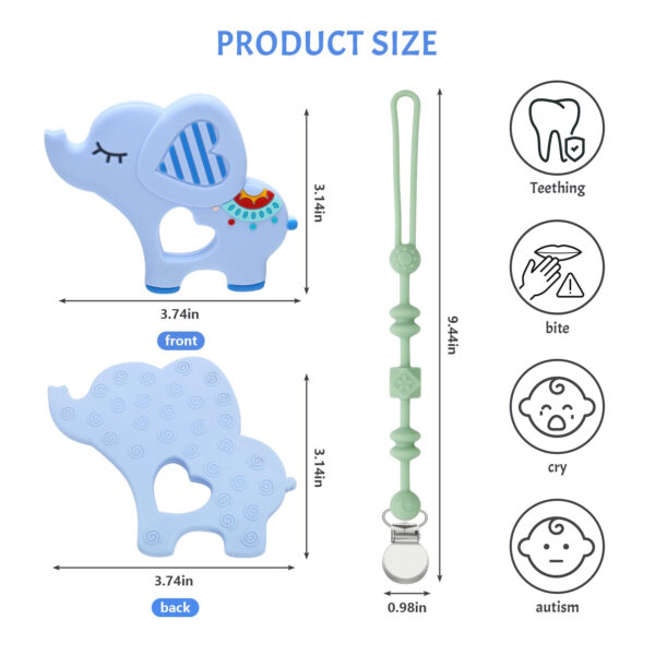 688b04c8984e2353d00e88432e469f06b5dd4fb77f2e8086ec3a2.jpg Teething Toys for Babies 0-6 6-12 Months Baby Teethers with Clip Silicone Baby Teether Toys for Boys and Girls Infant Teething Relief for Teething Dinosaur Shape, Gray