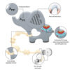 688b04d835846f71d70f7d8c9ee783c7ef8eb177e1426487a5a80.jpg Teething Toys for Babies 0-6 6-12 Months Baby Teethers with Clip Silicone Baby Teether Toys for Boys and Girls Infant Teething Relief for Teething Dinosaur Shape, Gray