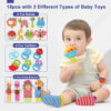 AZEN 18Pcs Baby Toys 6 to 12 Months, Baby Rattles 6-12 Months, Newborn Infant Toys 6-12 Month