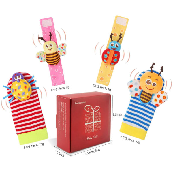 688b06c6a8d501884a17eca50a3d2e9411ec1469b3b7db1b2ab62.jpg Bloobloomax Baby Rattles Toys for 0-12 Month, Infant Girl Boy Toys for Babies 3-6 Months, Newborn Hand & Foot Toys for 0 to 9 Months, Baby Shower Gifts Set with Wrist Rattle Socks