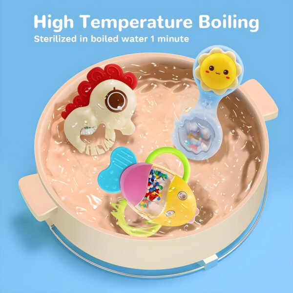 MOONTOY 12pcs Baby Rattles for Babies 0-6 Months Teething Toys 3-6 Months, Newborn Infant Teethers Baby Toys 6-12 Months, Montessori Baby Easter Basket Stuffers Gifts 1 2 3 4 5 6 7 9 10 Month Boy Girl