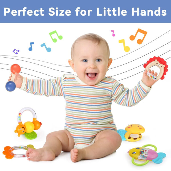MOONTOY 12pcs Baby Rattles for Babies 0-6 Months Teething Toys 3-6 Months, Newborn Infant Teethers Baby Toys 6-12 Months, Montessori Baby Easter Basket Stuffers Gifts 1 2 3 4 5 6 7 9 10 Month Boy Girl