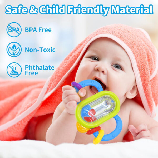 MOONTOY 12pcs Baby Rattles for Babies 0-6 Months Teething Toys 3-6 Months, Newborn Infant Teethers Baby Toys 6-12 Months, Montessori Baby Easter Basket Stuffers Gifts 1 2 3 4 5 6 7 9 10 Month Boy Girl