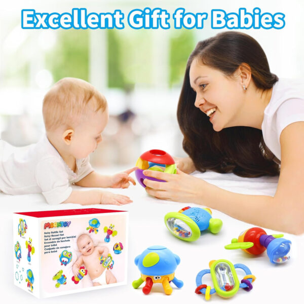 MOONTOY 12pcs Baby Rattles for Babies 0-6 Months Teething Toys 3-6 Months, Newborn Infant Teethers Baby Toys 6-12 Months, Montessori Baby Easter Basket Stuffers Gifts 1 2 3 4 5 6 7 9 10 Month Boy Girl
