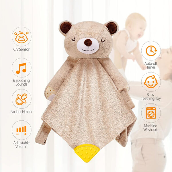 BEREST Baby Cry Sensor Sleep Soother, Heartbeat Bear Blanket Comforter Toy, Reduce Night Time Wake Ups, Helps Newborns Go to Sleep Faster & Stay Asleep Longer, Great Nursery Decor Infants Shower Gifts