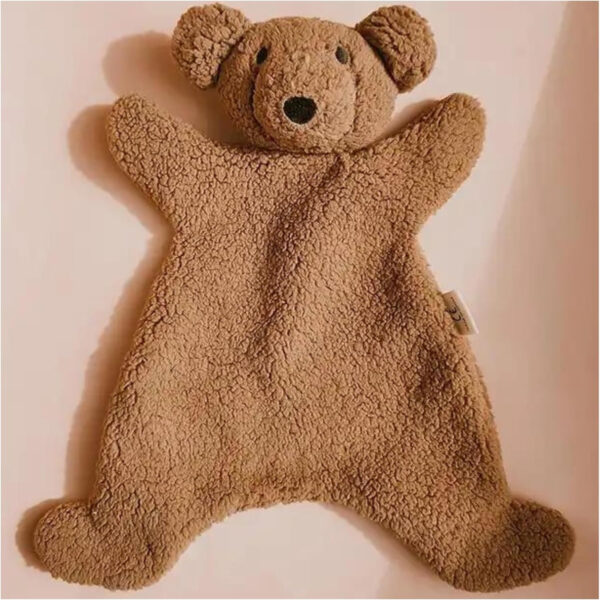 Teddy Bear Lovey Comforter Toy for Babies, Snuggle Toy Baby Girl & Boy, Nursery Soft Little Lovie for Newborns and up, Cuddly Plush Security Blanket Infants 0-6 Months, 12inch (Brown Bear)