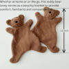 Teddy Bear Lovey Comforter Toy for Babies, Snuggle Toy Baby Girl & Boy, Nursery Soft Little Lovie for Newborns and up, Cuddly Plush Security Blanket Infants 0-6 Months, 12inch (Brown Bear)