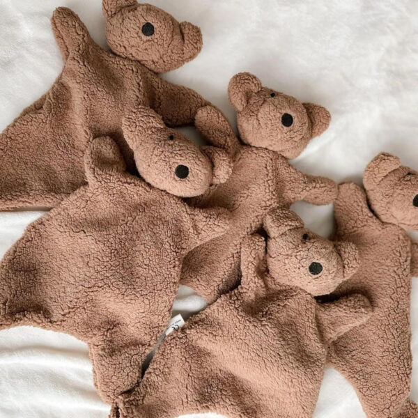 Teddy Bear Lovey Comforter Toy for Babies, Snuggle Toy Baby Girl & Boy, Nursery Soft Little Lovie for Newborns and up, Cuddly Plush Security Blanket Infants 0-6 Months, 12inch (Brown Bear)