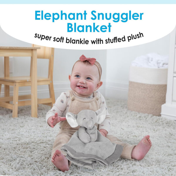 KIDS PREFERRED Carter's Baby Blanket Unisex Loveys for Babies Essentials, Newborn Boys and Girls Security Blankets with Soft Minky Fabric, Snuggle Toy Plush Stuffed Animal - Grey Elephant