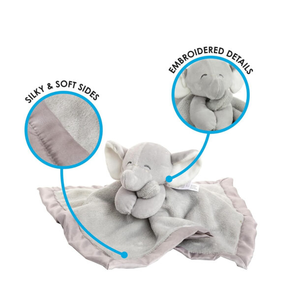 KIDS PREFERRED Carter's Baby Blanket Unisex Loveys for Babies Essentials, Newborn Boys and Girls Security Blankets with Soft Minky Fabric, Snuggle Toy Plush Stuffed Animal - Grey Elephant