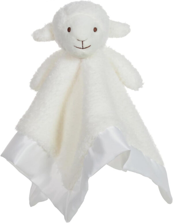 688b0a39168cb95261c8b18d1a6946d27ce2169cd906d706da26a.jpg Apricot Lamb Stuffed Animals Soft Security Blanket White Lamb Infant Nursery Character Blanket Luxury Snuggler Plush(White Lamb, 14 Inches)