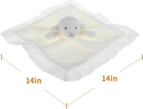 688b0a3be4ab0e7d49abec9693760f9a3b56b1f613147391e73c9.jpg Apricot Lamb Stuffed Animals Soft Security Blanket White Lamb Infant Nursery Character Blanket Luxury Snuggler Plush(White Lamb, 14 Inches)