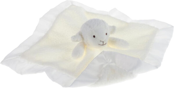 688b0a3ceb9cf75c50a1849d9e962aabea3f0a36c2a1ba46c1ca4.jpg Apricot Lamb Stuffed Animals Soft Security Blanket White Lamb Infant Nursery Character Blanket Luxury Snuggler Plush(White Lamb, 14 Inches)