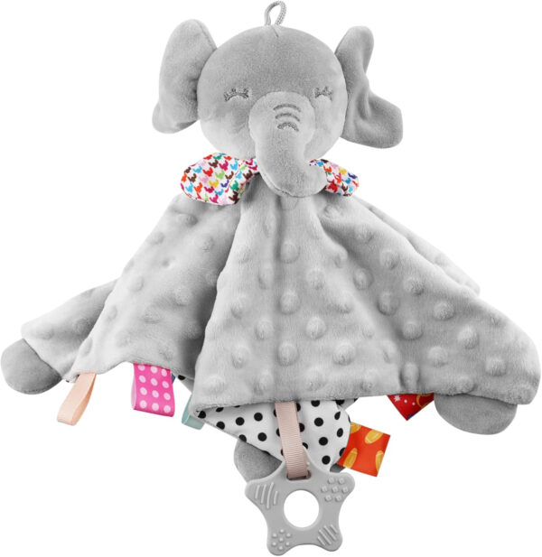 Elephant Baby Lovey for Unisex Newborn Baby Security Blanket for Boys and Girls,Soft Lovie Baby Gifts Multi-Purpose Stuff Snuggle Toy,Elephant Stuffed Animal Grey