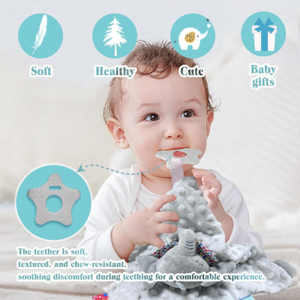 Elephant Baby Lovey for Unisex Newborn Baby Security Blanket for Boys and Girls,Soft Lovie Baby Gifts Multi-Purpose Stuff Snuggle Toy,Elephant Stuffed Animal Grey