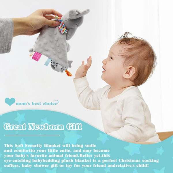 Elephant Baby Lovey for Unisex Newborn Baby Security Blanket for Boys and Girls,Soft Lovie Baby Gifts Multi-Purpose Stuff Snuggle Toy,Elephant Stuffed Animal Grey
