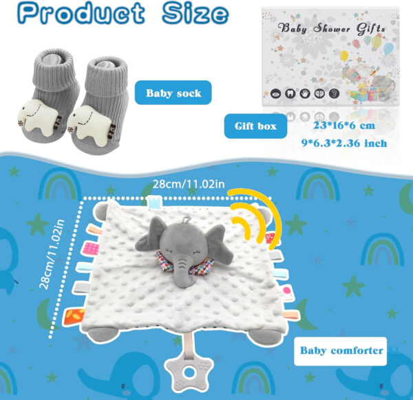 Elephant Baby Lovey for Unisex Newborn Baby Security Blanket for Boys and Girls,Soft Lovie Baby Gifts Multi-Purpose Stuff Snuggle Toy,Elephant Stuffed Animal Grey