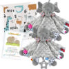 Elephant Baby Lovey for Unisex Newborn Baby Security Blanket for Boys and Girls,Soft Lovie Baby Gifts Multi-Purpose Stuff Snuggle Toy,Elephant Stuffed Animal Grey