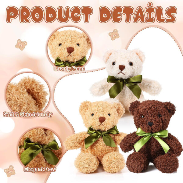 HyDren 18 Pieces Bear Stuffed Animals Bulk 12 Inches Soft Plush Bears Bulk Bears Toys for Girls Boys Graduation Birthday Wedding Baby Shower Party Favor(Sweet,White, Light Brown, Dark Brown)