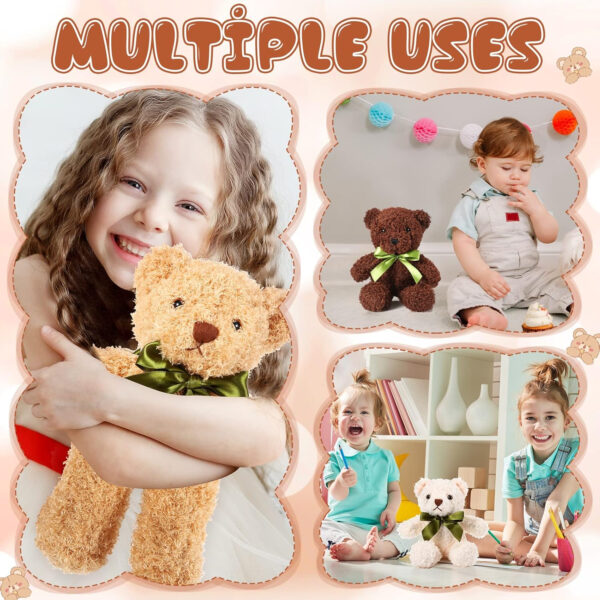 HyDren 18 Pieces Bear Stuffed Animals Bulk 12 Inches Soft Plush Bears Bulk Bears Toys for Girls Boys Graduation Birthday Wedding Baby Shower Party Favor(Sweet,White, Light Brown, Dark Brown)