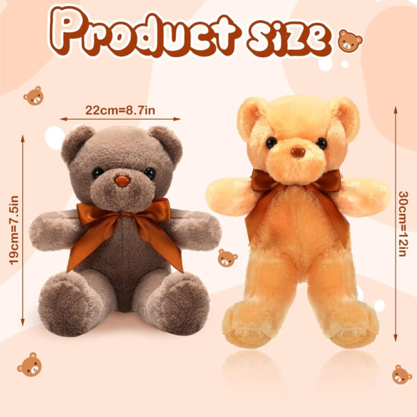 HyDren 18 Pieces Bear Stuffed Animals Bulk 12 Inches Soft Plush Bears Bulk Bears Toys for Girls Boys Graduation Birthday Wedding Baby Shower Party Favor(Sweet,White, Light Brown, Dark Brown)