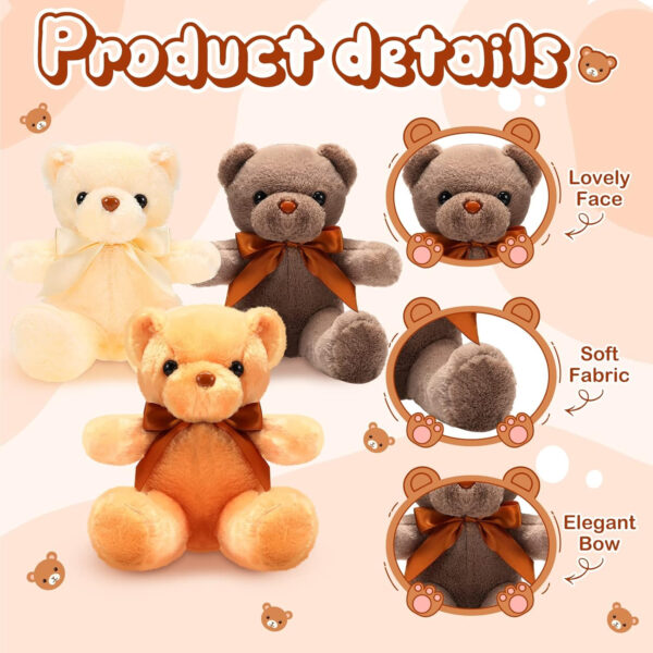HyDren 18 Pieces Bear Stuffed Animals Bulk 12 Inches Soft Plush Bears Bulk Bears Toys for Girls Boys Graduation Birthday Wedding Baby Shower Party Favor(Sweet,White, Light Brown, Dark Brown)