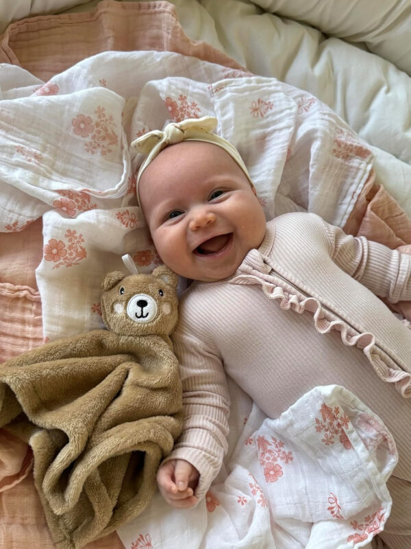 Loveys for Babies - Ultra-Soft Baby Lovey & Security Blankets for Babies, 12x12, Bunny & Bear, Soothing Comforter, Machine Washable, Perfect, Stroller & Bedtime Companion (Brown Bear)