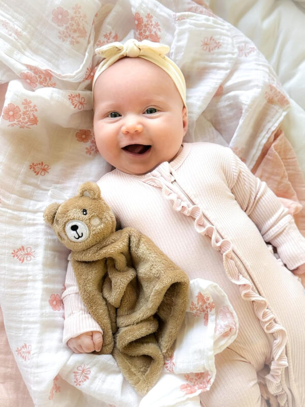 Loveys for Babies - Ultra-Soft Baby Lovey & Security Blankets for Babies, 12x12, Bunny & Bear, Soothing Comforter, Machine Washable, Perfect, Stroller & Bedtime Companion (Brown Bear)