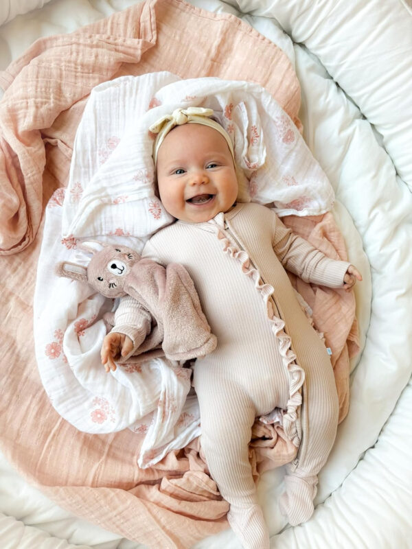 Loveys for Babies - Ultra-Soft Baby Lovey & Security Blankets for Babies, 12x12, Bunny & Bear, Soothing Comforter, Machine Washable, Perfect, Stroller & Bedtime Companion (Brown Bear)