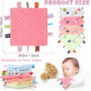 688b0bda58418e0e0b94a54f6d60517f8ab52f20d90d172dc3aa8.jpg WILLBOND 4 Pieces Baby Tag Security Blanket Plush Soft Soothing Sensory Comforter Animal Themed Nursery Bed Blanket for 0-12 Months Babies, 9.5 x 9.5 Inch(Grey, Pink, Blue, Yellow)