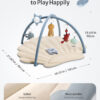 Blissful Diary Baby Play Gym & Activity Mat, Oversize Leaf Shaped Baby Play Mat w 6 Detachable Toys, Tummy Time Mat Promote Motor Skills & Sensory Development Mat, Newborn Infant Baby Essentials Gift