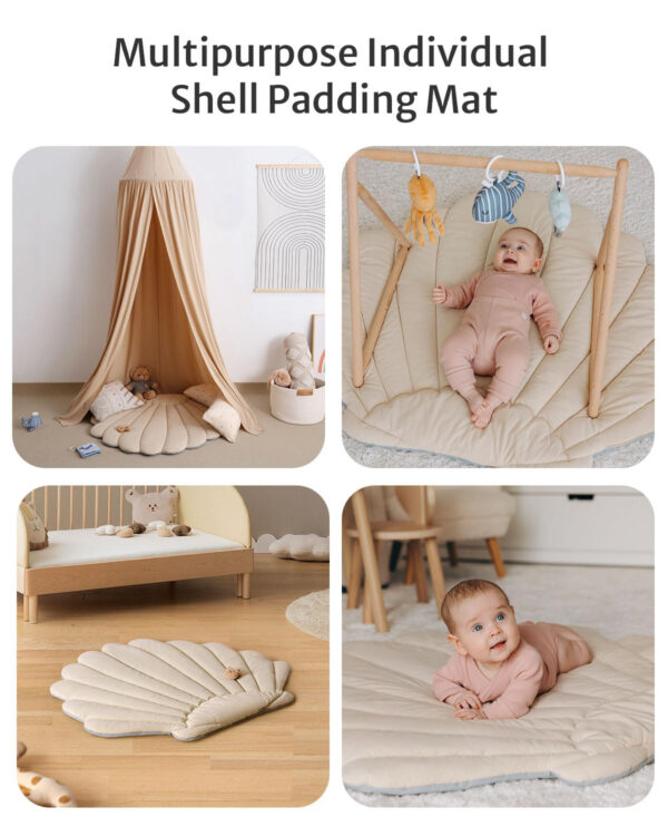 Blissful Diary Baby Play Gym & Activity Mat, Oversize Leaf Shaped Baby Play Mat w 6 Detachable Toys, Tummy Time Mat Promote Motor Skills & Sensory Development Mat, Newborn Infant Baby Essentials Gift