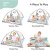 The Peanutshell Unisex Baby Play Gym & 7-in-1 Play Mat - Playmat Baby Toys 0-6, 6-12 Months Tummy Time Mat with Hanging Toys, Soft Padded for Newborns, Infants - Safari