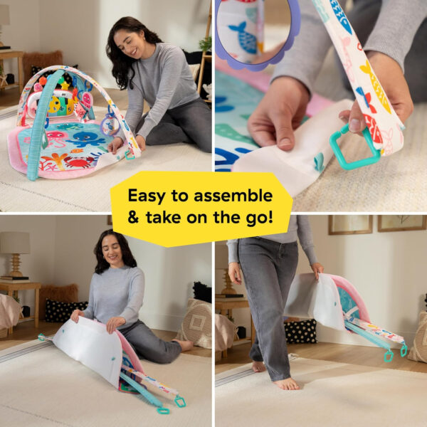 Baby Einstein 4-in-1 Kickin' Tunes Music and Language Play Gym and Piano Tummy Time Activity Mat