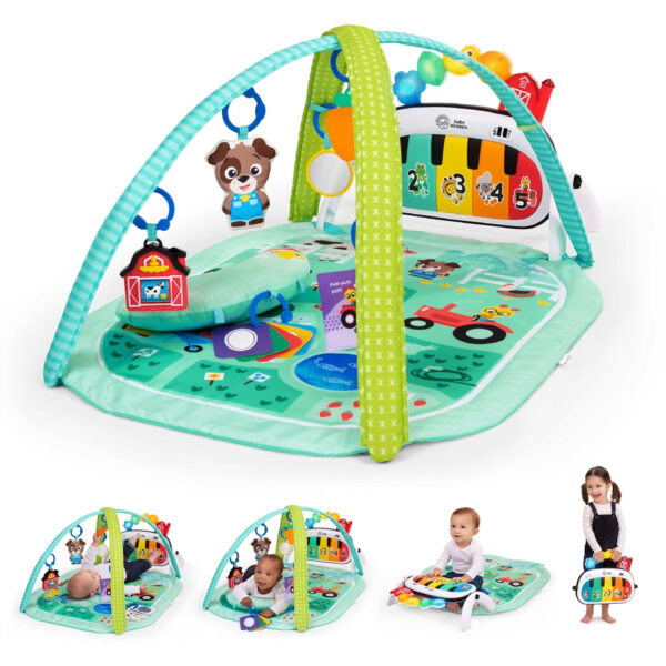 Baby Einstein 4-in-1 Kickin' Tunes Music and Language Play Gym and Piano Tummy Time Activity Mat