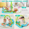 UMIKU Baby Gym Play Mats Baby Toys Tummy Time Mat Musical Activity Center for Newborn Infant Piano Babies Play Mat Music & Light Newborn Infant Gifts for Babies 0-3 6 9 12 Months Dinosaur Style